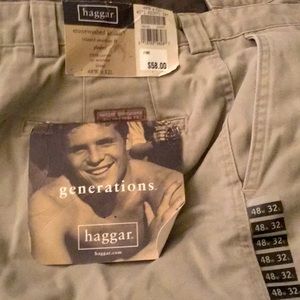 Haggar stone washed khakis 48w 32l